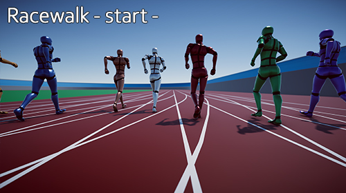 Racewalkers starting on the track.